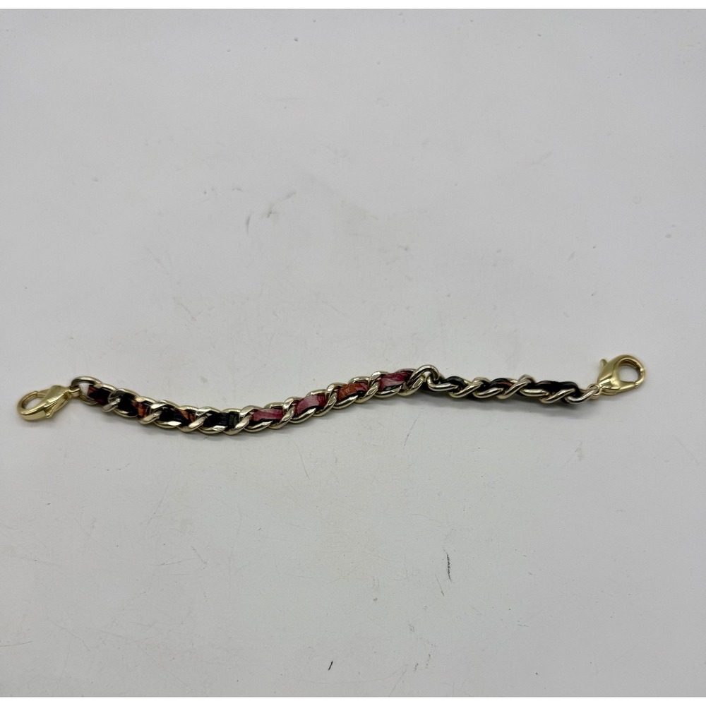 Bandolier Wristlet Strap Rea Floral Gold Leather Chain Bracelet Lobster Closure